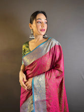 Womens Fashion Ethnic Kanjeevaram Pink Color Sarees-MLSHWSA1923PNK